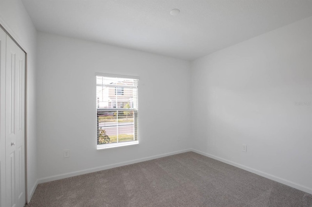 interior space featuring a closet and carpet flooring