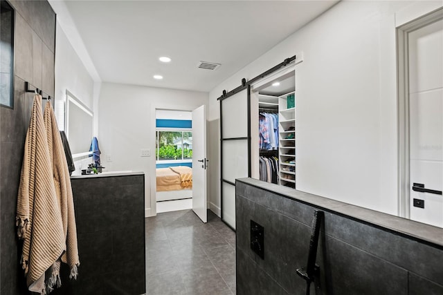 interior space featuring tile patterned flooring