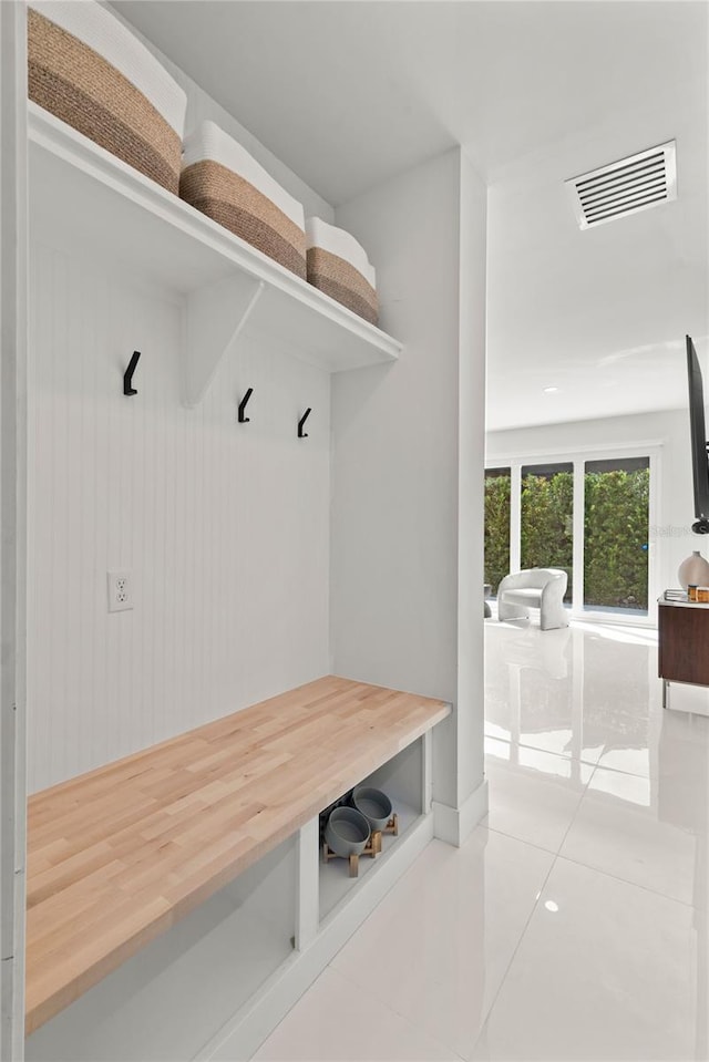 mudroom featuring tile patterned flooring