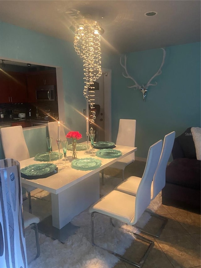 view of tiled dining room