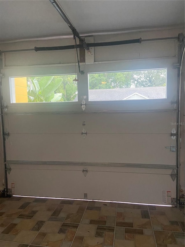 view of garage
