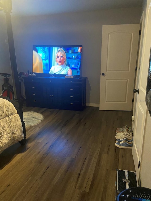 bedroom featuring wood finished floors