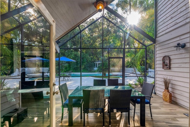 view of sunroom