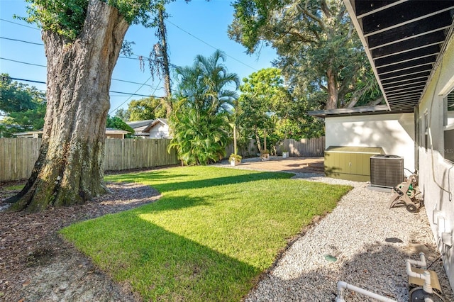 view of yard featuring cooling unit