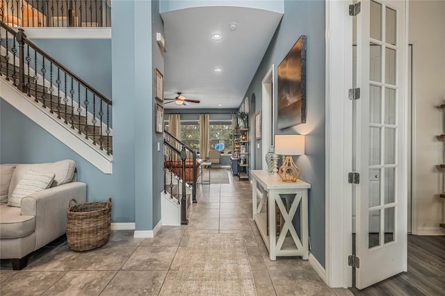 corridor featuring tile patterned flooring