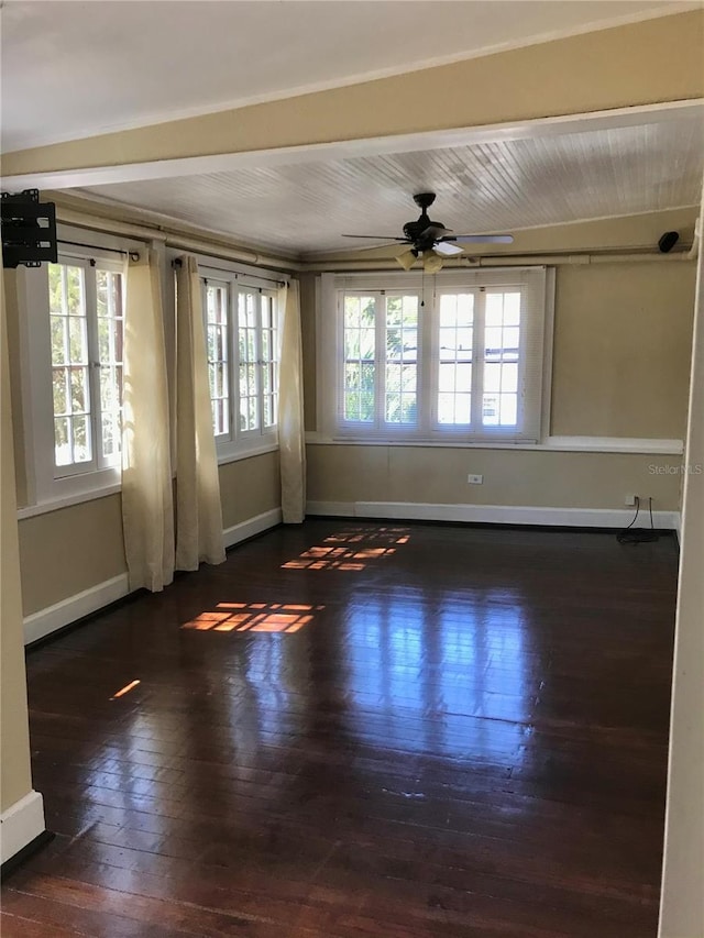 318 S Palmetto Ave, Sanford, FL 32771 - unfurnished room featuring baseboards, a ceiling fan, and hardwood / wood-style floors