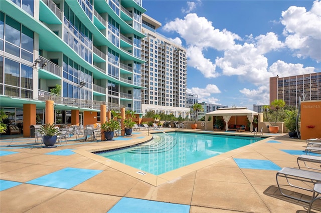 view of pool with a patio