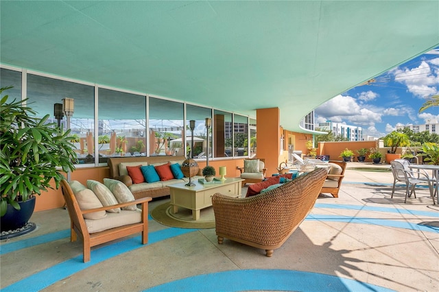 view of patio / terrace featuring an outdoor living space