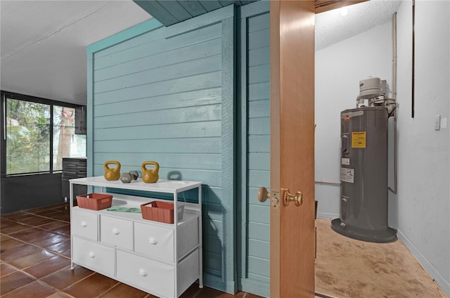 interior space featuring electric water heater