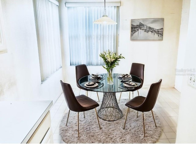 view of tiled dining room