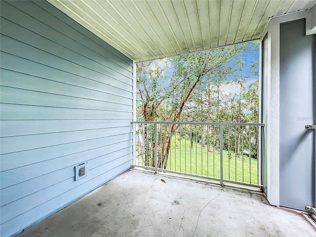 balcony with a patio area