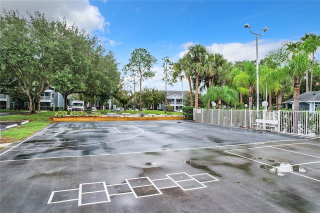 exterior space featuring basketball court