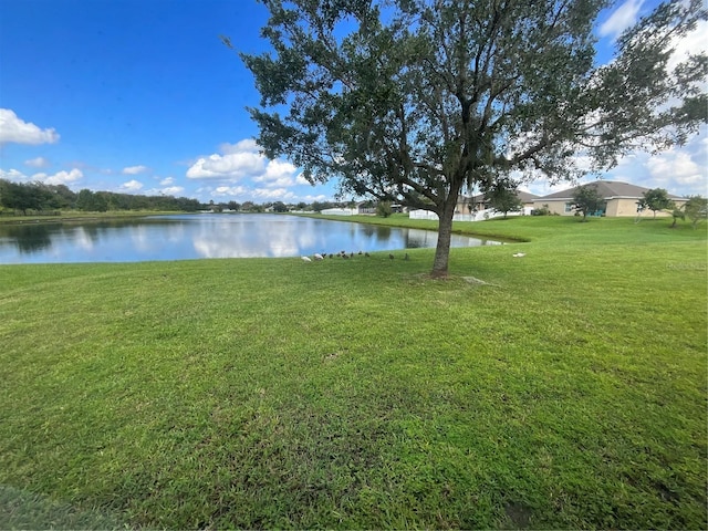 view of yard featuring a water view