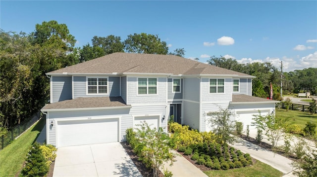 view of front of house with a garage