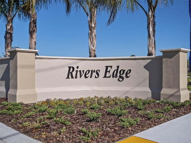 view of community sign