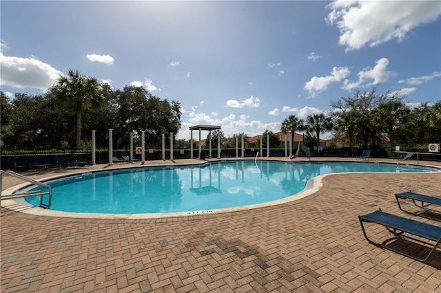 view of pool with a patio area