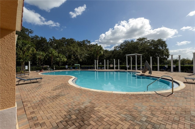 view of pool with a patio area