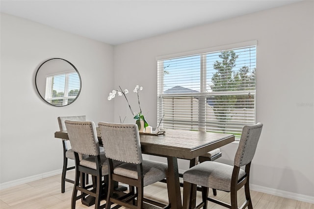 dining room featuring light hardwood / wood-style floors