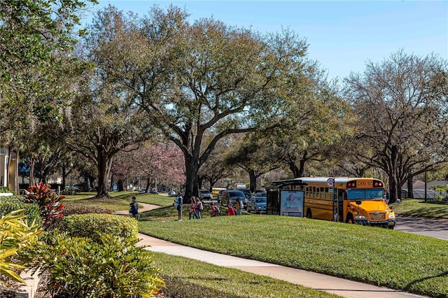 view of home's community featuring a lawn