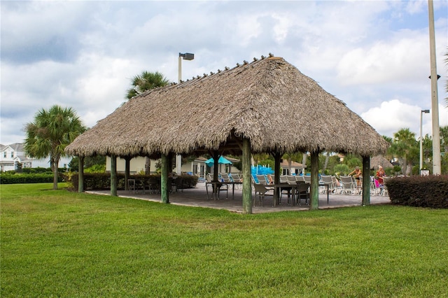 view of property's community featuring a gazebo and a yard