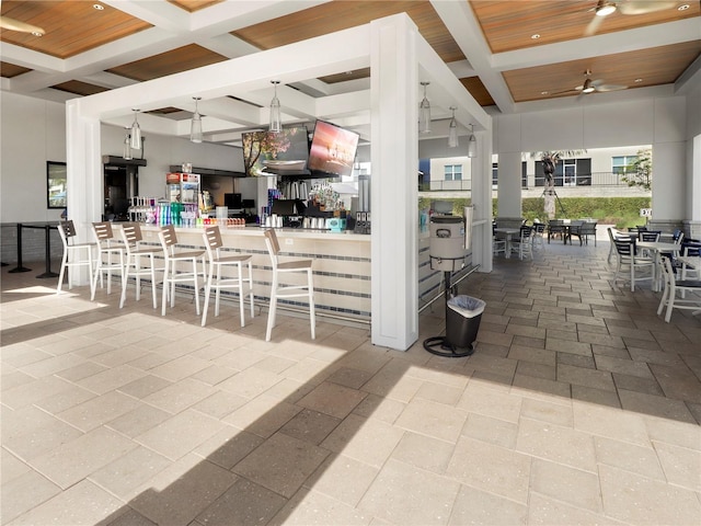 8938 Cabot Cliffs Dr, Davenport, FL 33896 - view of patio with a bar and a ceiling fan