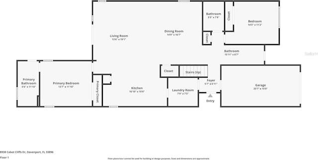 8938 Cabot Cliffs Dr, Davenport, FL 33896 - floor plan / room layout