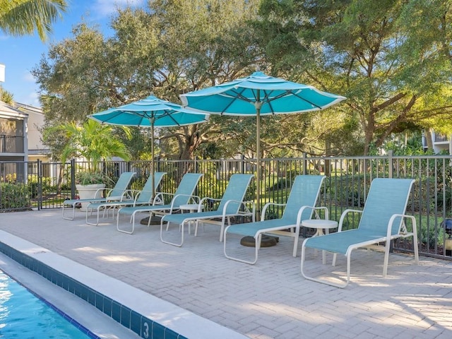 view of patio / terrace with fence