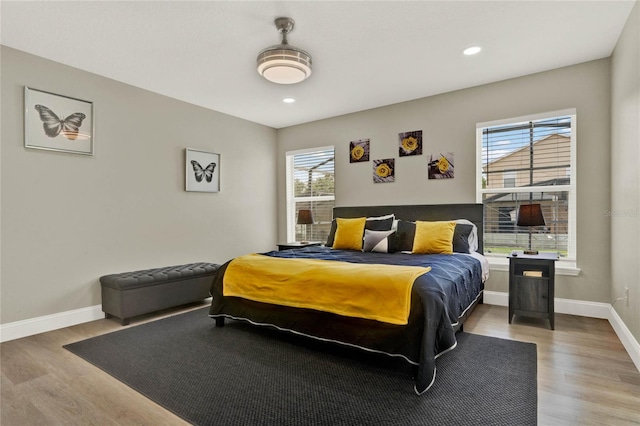 bedroom featuring light hardwood / wood-style flooring