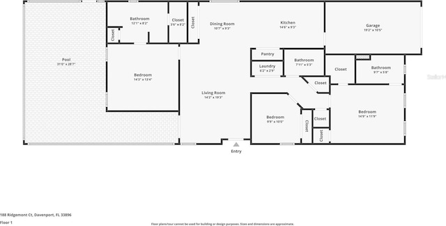 188 Ridgemont Ct, Davenport, FL 33896 - view of floor plan / room layout