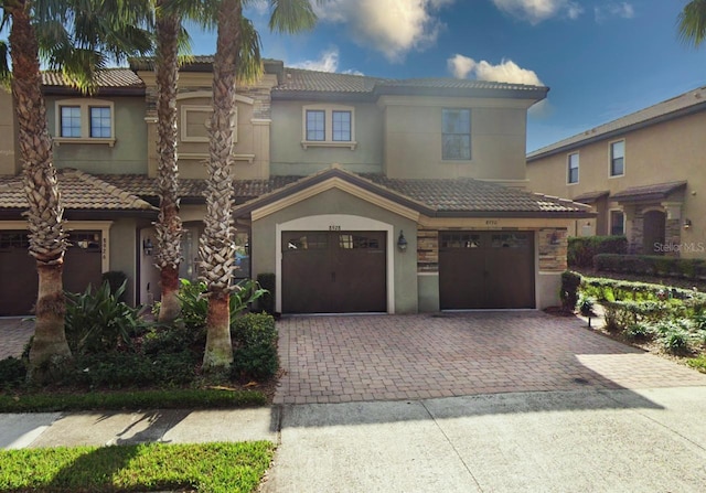 view of front of house with a garage