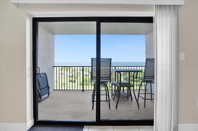 balcony with a water view