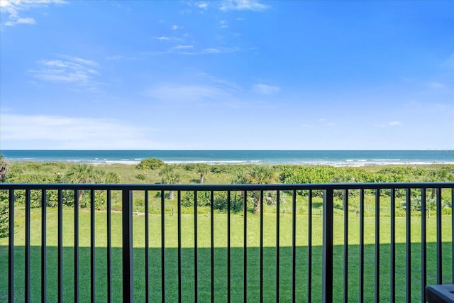 property view of water with a beach view