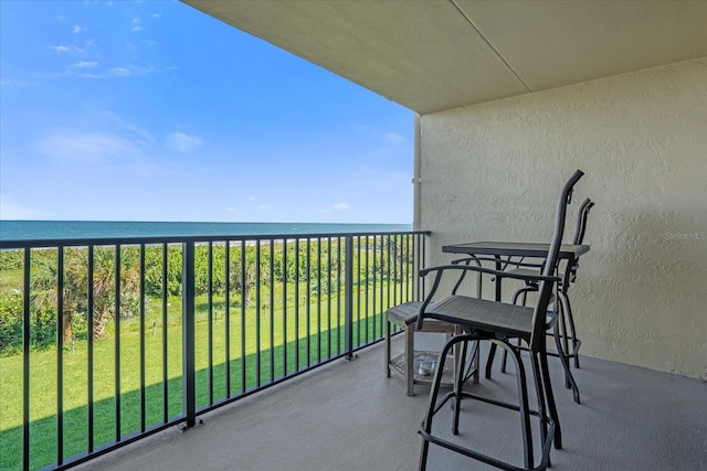 balcony with a water view