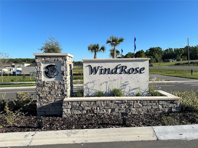 view of community sign