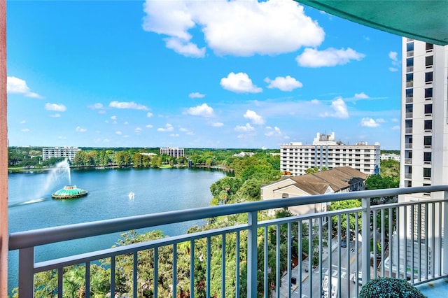balcony with a water view