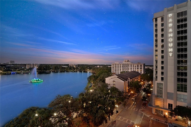 water view with a view of city