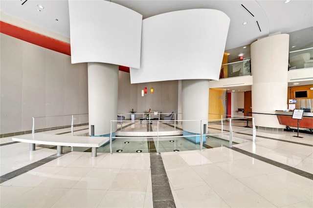 interior space featuring tile patterned flooring