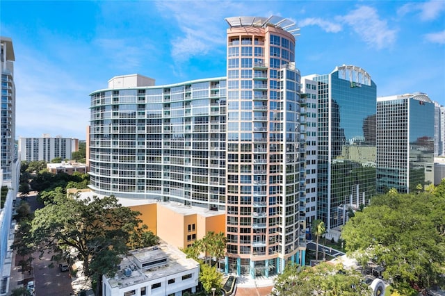 view of building exterior with a view of city