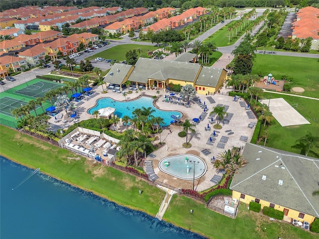 8947 Bismarck Palm Rd, Kissimmee, FL 34747 - bird's eye view featuring a water view