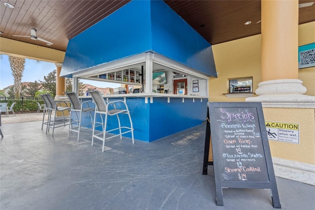 8947 Bismarck Palm Rd, Kissimmee, FL 34747 - view of swimming pool featuring outdoor dry bar and ceiling fan