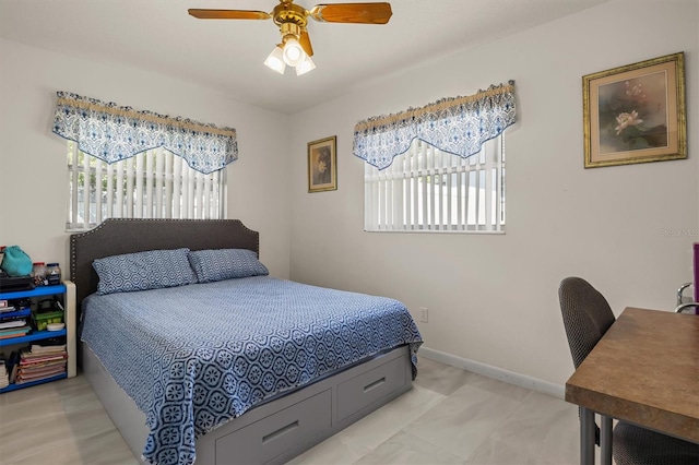 bedroom with ceiling fan