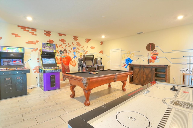 rec room featuring billiards