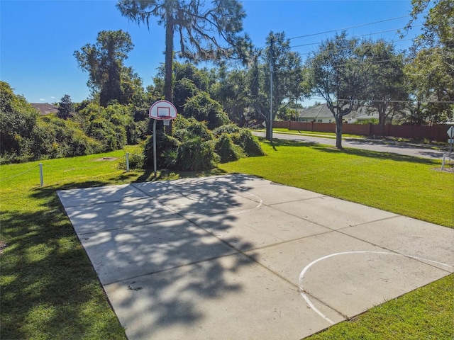 view of patio featuring basketball court