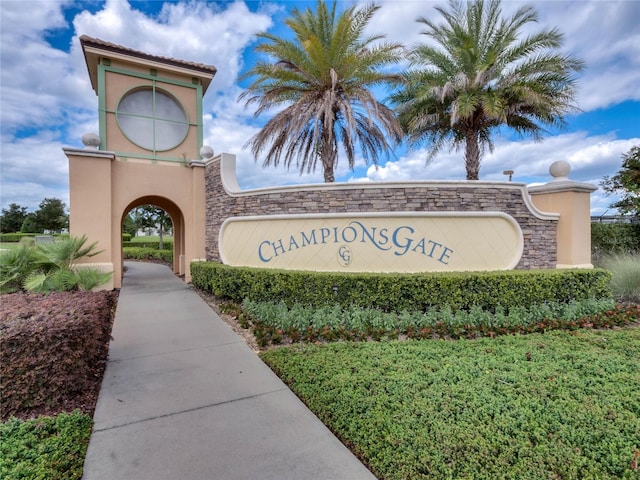 view of community sign