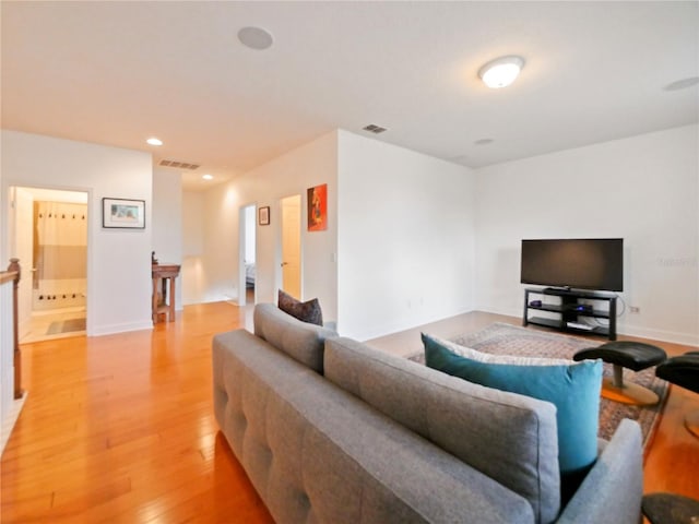 living room with wood-type flooring