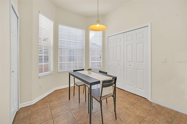 view of tiled dining space