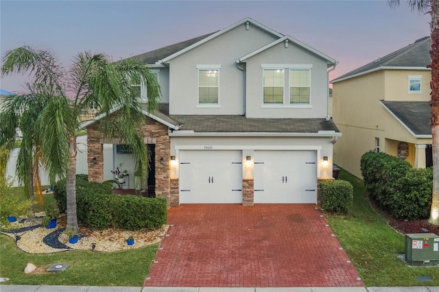 view of front facade with a garage