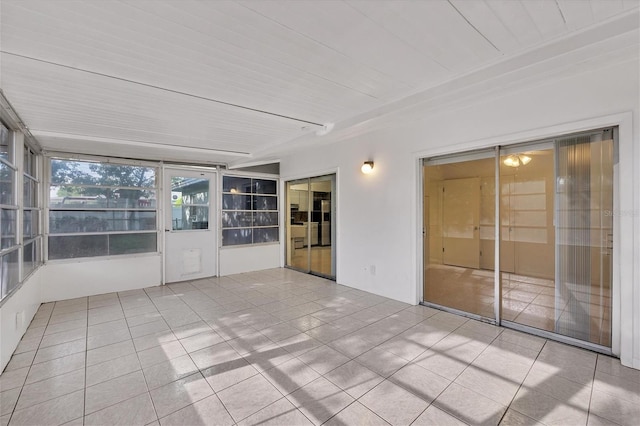 view of unfurnished sunroom