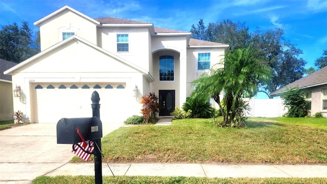 view of front of property featuring a front yard