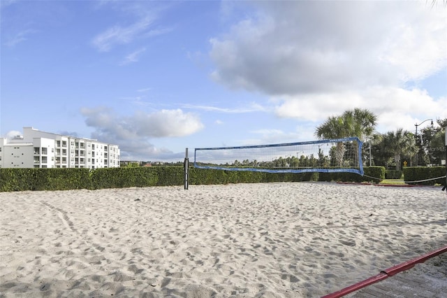 surrounding community featuring volleyball court